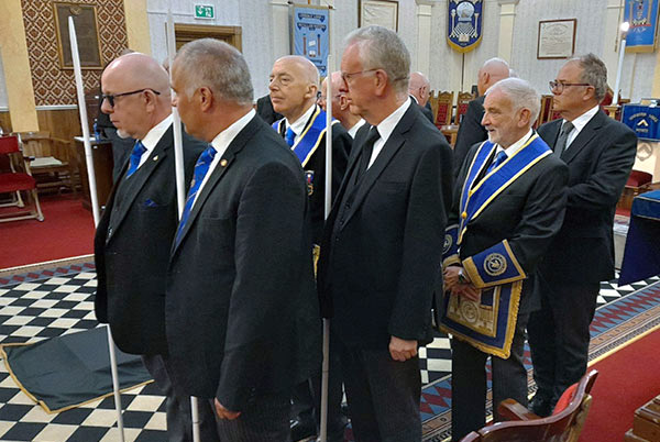 Rehearsal time for the acting Provincial grand officers. Rehearsal time for the acting Provincial grand officers.