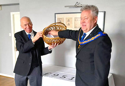 Peter Schofield (right) helps Joe Crabtree pick out the winners for the top prizes. Peter Schofield (right) helps Joe Crabtree pick out the winners for the top prizes.