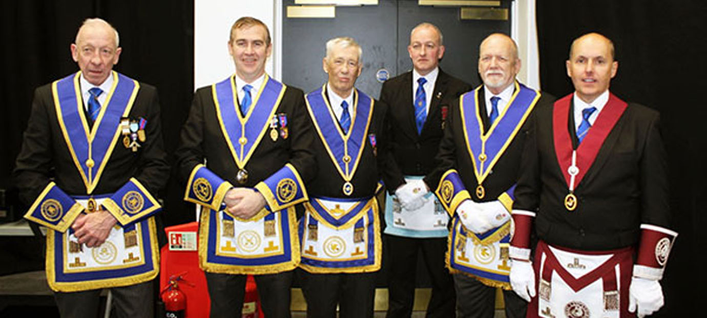 Brethren of Adelphi Lodge who attended to support their colleagues.
