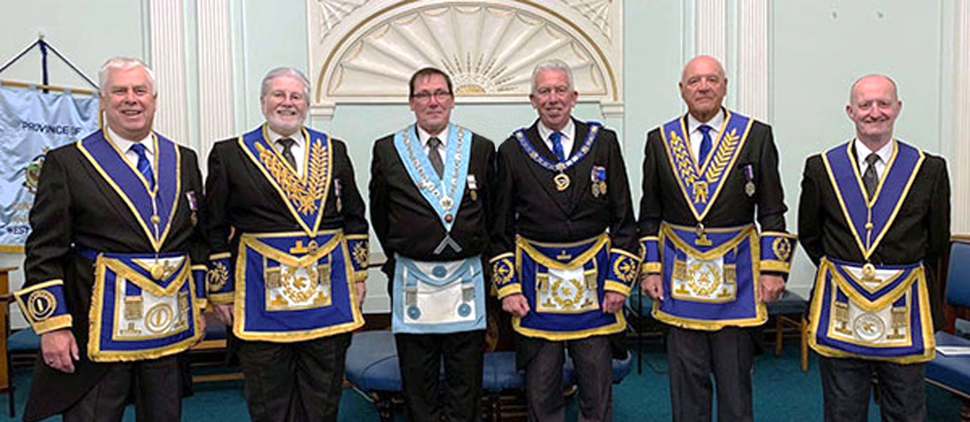 Pictured from left to right, are: Dave Johnson, Dave Hawkes, WM Paul Devereux, Mark Matthews, Steve Kayne and Jim Bilsborough.