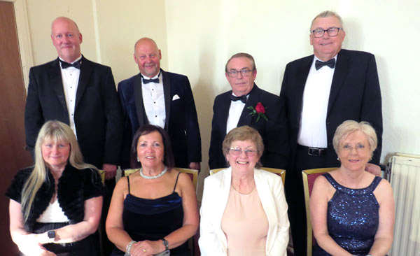 Pictured from left to right back row, are: Tony Farrar, John Cross, Mike Brown and Jim Gregson. Front row Amanda Farrar, Shelagh Cross, Elaine Brown and Bernadette Gregson.