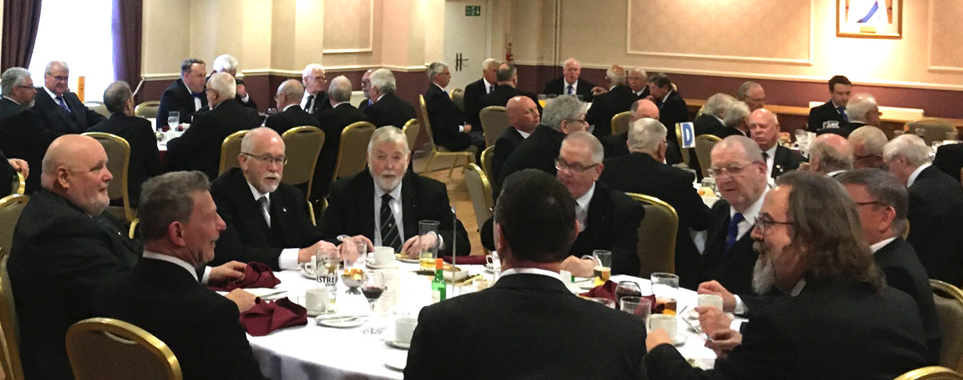 Brethren at the festive board. Brethren at the festive board.