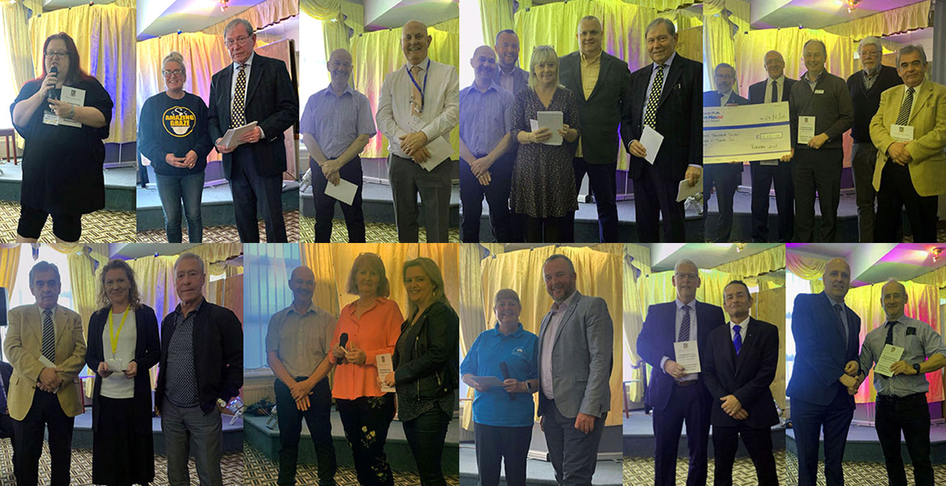 Brethren and companions of Blackpool lodges and chapters with representatives of attending charities.