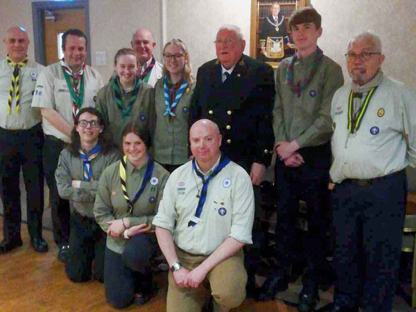 Rodney North (centre) with lodge secretary Keith Lang (right) and the Jamboree Team. Rodney North (centre) with lodge secretary Keith Lang (right) and the Jamboree Team.