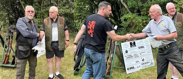 Pictured left: Andy Pope (left) receiving his award for 1st place. Pictured right: Tony Shadwell (left) receiving his award for runner up.