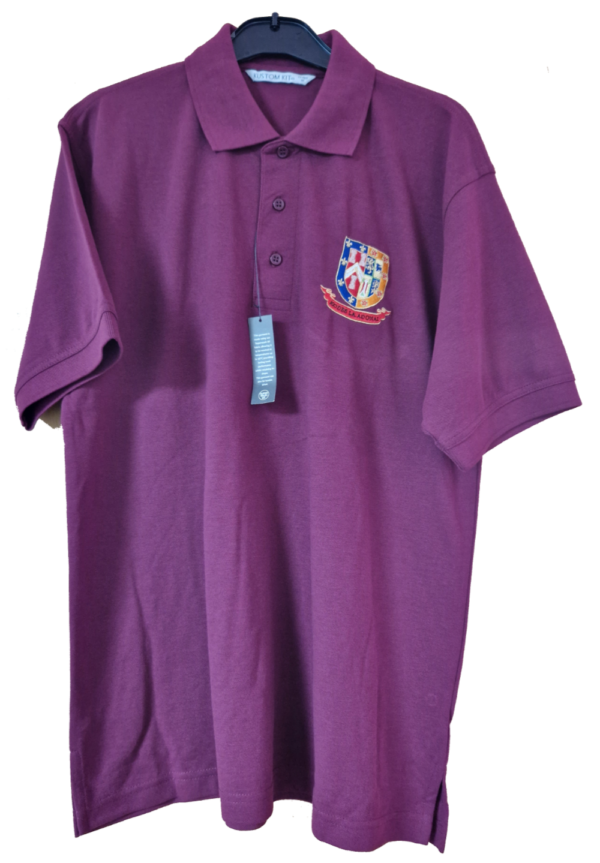 Provincial Polo Shirt with Embroidered Logo - Maroon - Image 3