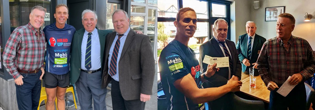 Pictured left from left to right, are: Steve Booth, Paul Minter, Colin Goodwin and Mark Smith. Pictured right: Paul Minter (left) being presented with a £500 cheque. Pictured left from left to right, are: Steve Booth, Paul Minter, Colin Goodwin and Mark Smith. Pictured right: Paul Minter (left) being presented with a £500 cheque.