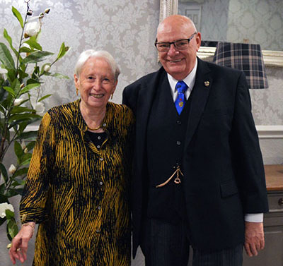 Malcolm and Glenis at the festive board. Malcolm and Glenis at the festive board.