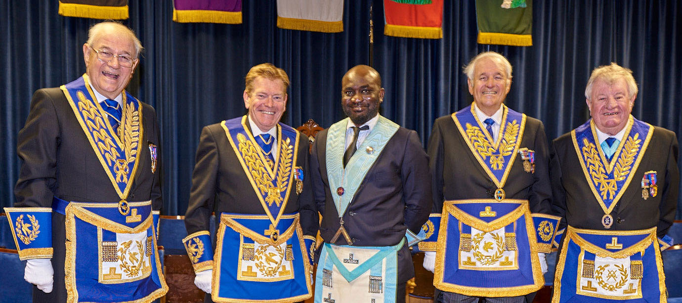David with the grand officers and acting Provincial grand officers.