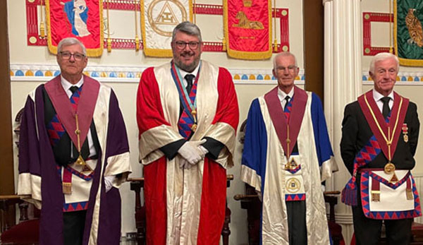 Pictured from left to right, are: The newly installed principals; Jeff Whitehead, Ian Hayhurst, Jeff Hodge and immediate past first principal Jim Molloy. Pictured from left to right, are: The newly installed principals; Jeff Whitehead, Ian Hayhurst, Jeff Hodge and immediate past first principal Jim Molloy.