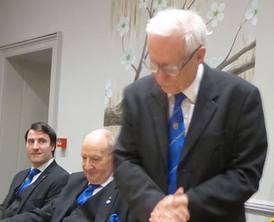 Stewart Cranage responds to the toast to grand officers. Stewart Cranage responds to the toast to grand officers.