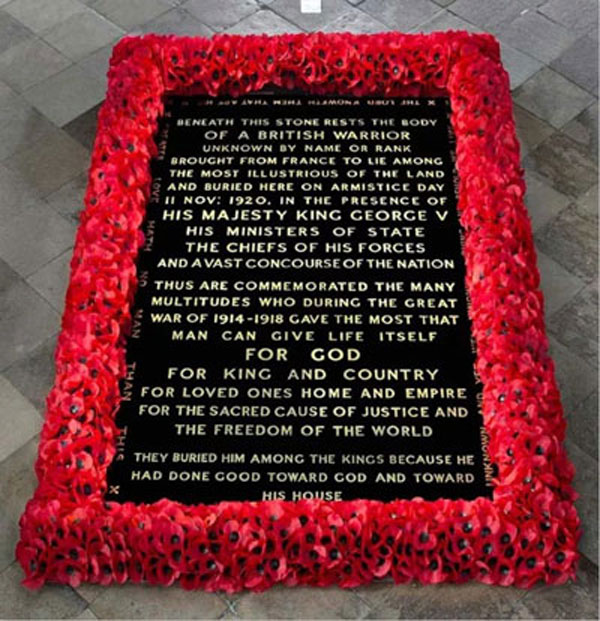 The Unknown Warrior's grave. The Unknown Warrior's grave.