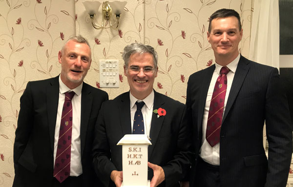 Pictured from left to right, are: Creag Williams, Paul Darlington and Ryan Modlin, with the miniature pedestal Pictured from left to right, are: Creag Williams, Paul Darlington and Ryan Modlin, with the miniature pedestal