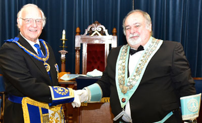 David Ogden (left) congratulates Pete Beswick David Ogden (left) congratulates Pete Beswick