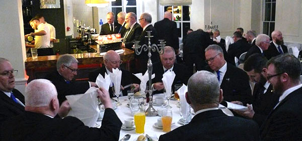 Brethren enjoying the festive board Brethren enjoying the festive board