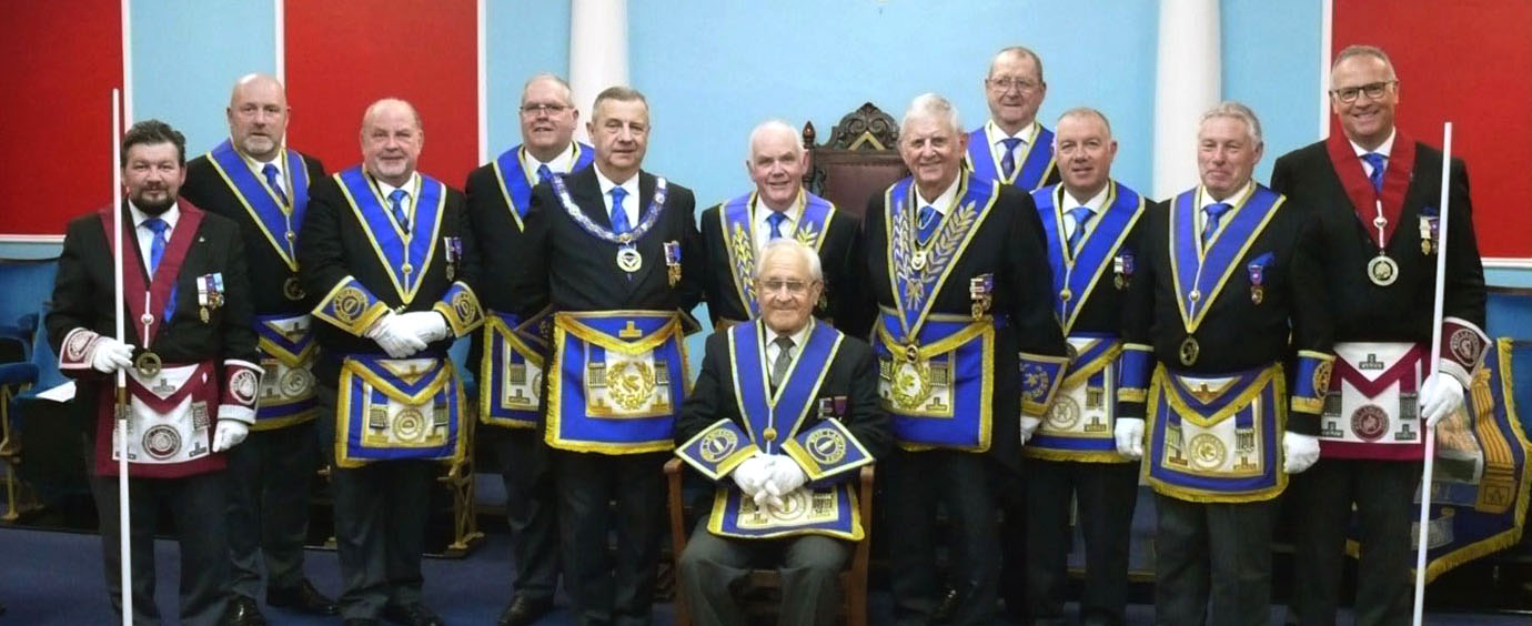 David seated with grand and acting Provincial grand officers.