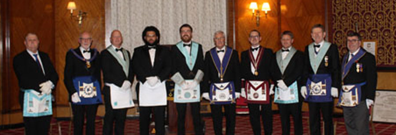 Lodge members gather for a picture. Lodge members gather for a picture.