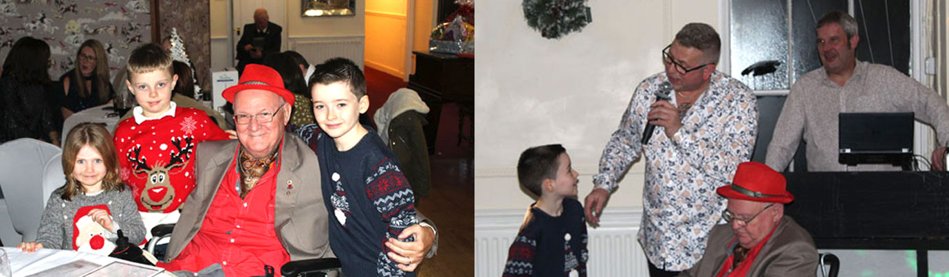 Pictured left: Peter Green and grandson Daniel to his left with his younger brother David’s grandchildren, Jack and Megan, to his right. Pictured right: Peter announces the prize draw winners with Daniel and DJ Phil Grimshaw. Pictured left: Peter Green and grandson Daniel to his left with his younger brother David’s grandchildren, Jack and Megan, to his right. Pictured right: Peter announces the prize draw winners with Daniel and DJ Phil Grimshaw.