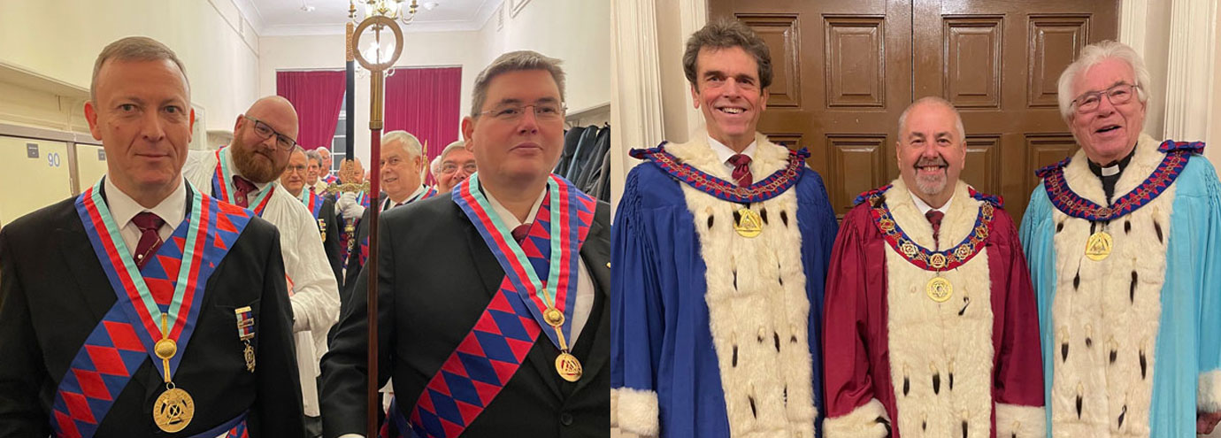 Pictured left ready to lead the parade, are: Jason Dell (left) and James Finnegan. Pictured right from left to right, are: Michael Threlfall, Chris Butterfield and Rev Godfrey Hirst. Pictured left ready to lead the parade, are: Jason Dell (left) and James Finnegan. Pictured right from left to right, are: Michael Threlfall, Chris Butterfield and Rev Godfrey Hirst.