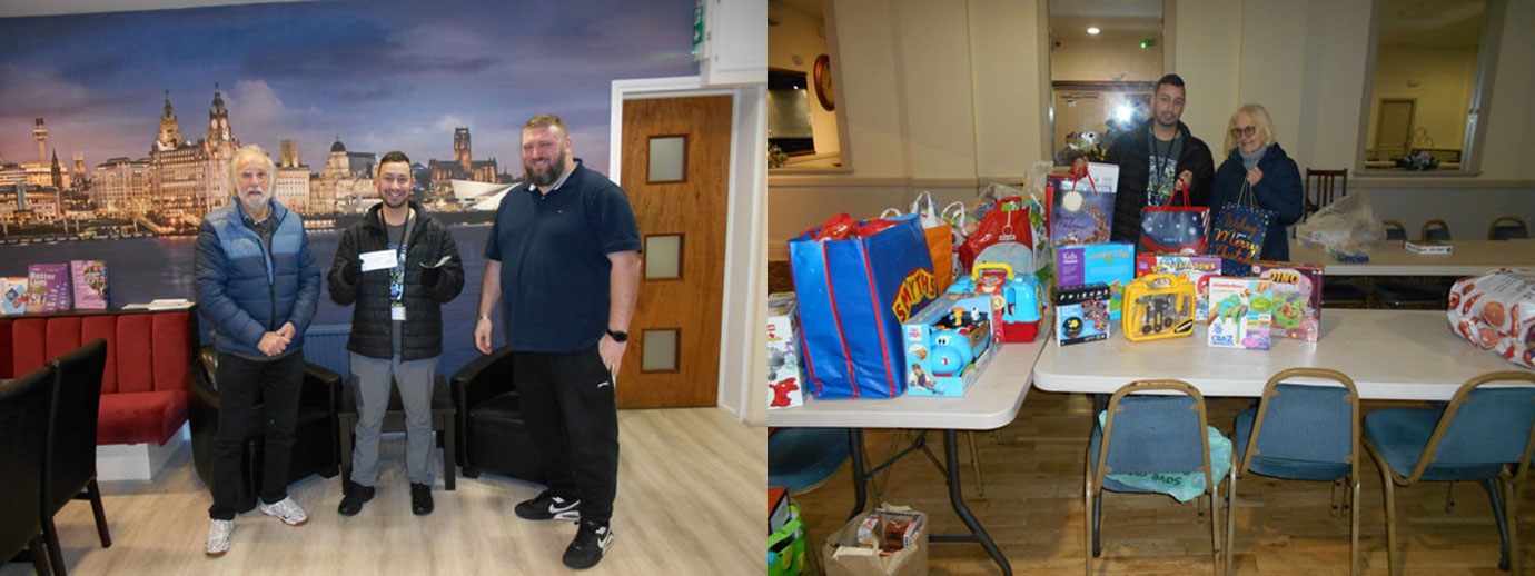 Pictured left from left to right, are: Mal Yates, Sam Gorst and Roy Heaney. Pictured right: Sam Gorst and Karen Whelan with a variety of toys to be distributed to local families. Pictured left from left to right, are: Mal Yates, Sam Gorst and Roy Heaney. Pictured right: Sam Gorst and Karen Whelan with a variety of toys to be distributed to local families.