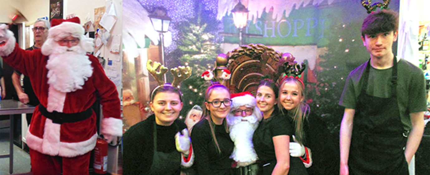 Pictured left: Santa arrives at Ormskirk. Pictured right: Santa’s little helpers. Pictured left: Santa arrives at Ormskirk. Pictured right: Santa’s little helpers.