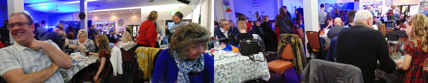 Christmas revellers in full swing. Christmas revellers in full swing.