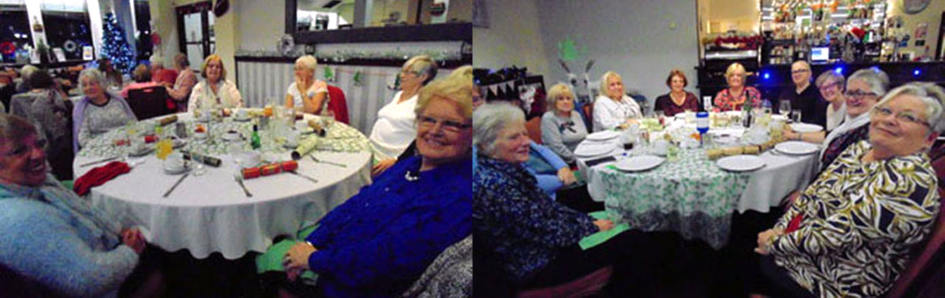 The ladies enjoying their festive meeting. The ladies enjoying their festive meeting.