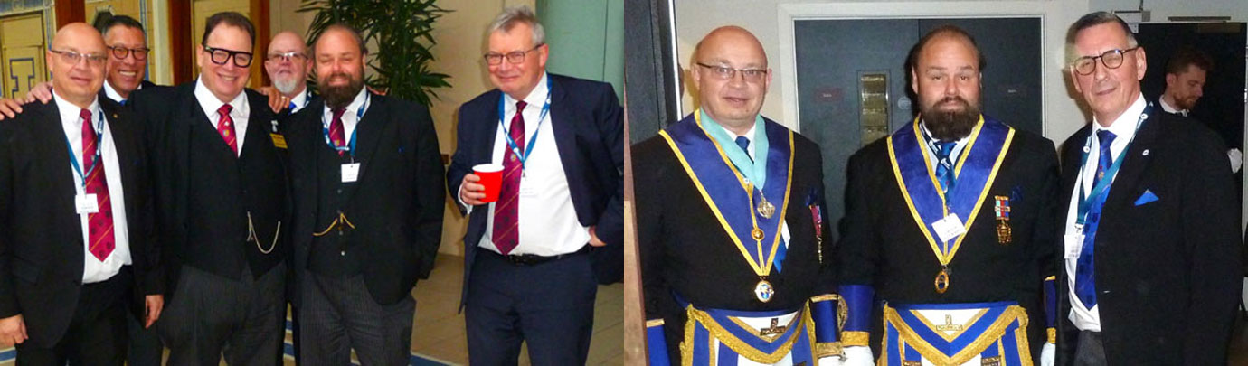 Pictured left: Members of the team before the onslaught. Pictured right from left to right, are: Darren Gregory, Ezra McGowan and Eddie Wilkinson guarding the entrance to the meeting hall. Pictured left: Members of the team before the onslaught. Pictured right from left to right, are: Darren Gregory, Ezra McGowan and Eddie Wilkinson guarding the entrance to the meeting hall.