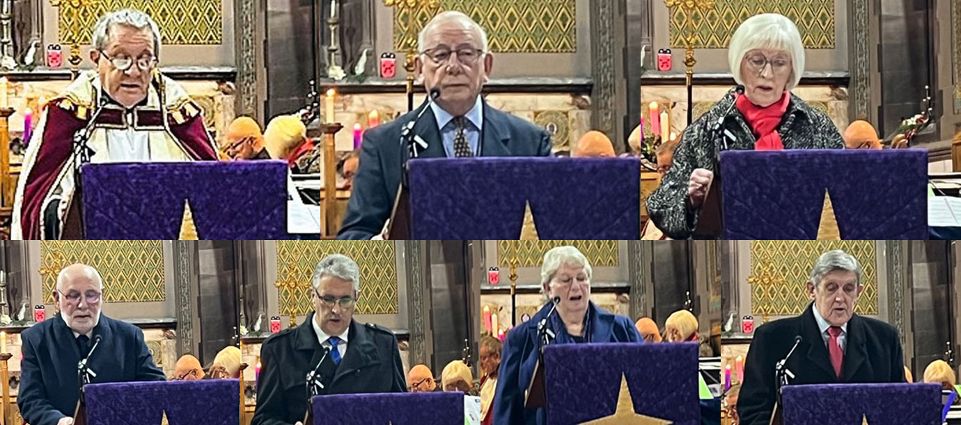 Pictured top row, from left to right, are: Reverend Michael Ridley, John McIntyre and Millie Santus. Pictured bottom row, from left to right, are: Paul Santus, Andy Barton, Patricia McIntyre and John Tyrer. Pictured top row, from left to right, are: Reverend Michael Ridley, John McIntyre and Millie Santus. Pictured bottom row, from left to right, are: Paul Santus, Andy Barton, Patricia McIntyre and John Tyrer.