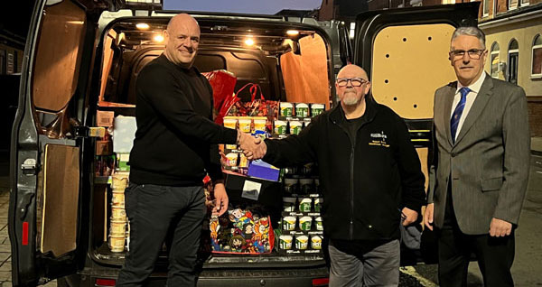 Pictured from left to right, are: Neil Thomas, Rob Booth and Andy Barton with a van loaded.
