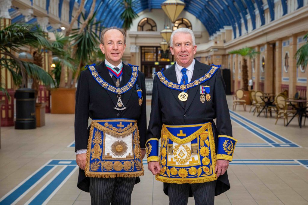 Provincial Grand Master Mark Matthews (right) pictured with Pro Grand Master Jonathan Spence at the Winter Gardens in Blackpool. Provincial Grand Master Mark Matthews (right) pictured with Pro Grand Master Jonathan Spence at the Winter Gardens in Blackpool.