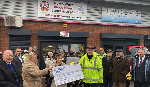 Terry’s wife and daughter handing over the new blood bike and cheque to Northwest blood bikes. Terry’s wife and daughter handing over the new blood bike and cheque to Northwest blood bikes.