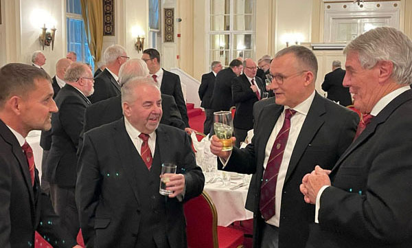 Enjoying the festive board, from left to right, are: David Thomas, Chris Butterfield, Ian Sanderson and Paul Renton.