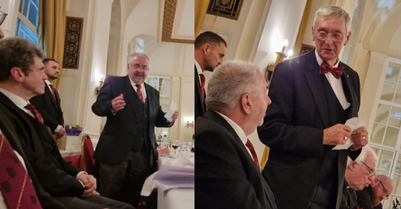 Pictured left: Chris Butterfield expresses how wonderful it is to be present at the centenary. Pictured right: David Codling thanks Chris and all of the visitors for making it a wonderful celebration. Pictured left: Chris Butterfield expresses how wonderful it is to be present at the centenary. Pictured right: David Codling thanks Chris and all of the visitors for making it a wonderful celebration.