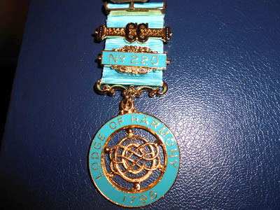 Lodge of Harmony Bicentenary Jewel. Lodge of Harmony Bicentenary Jewel.
