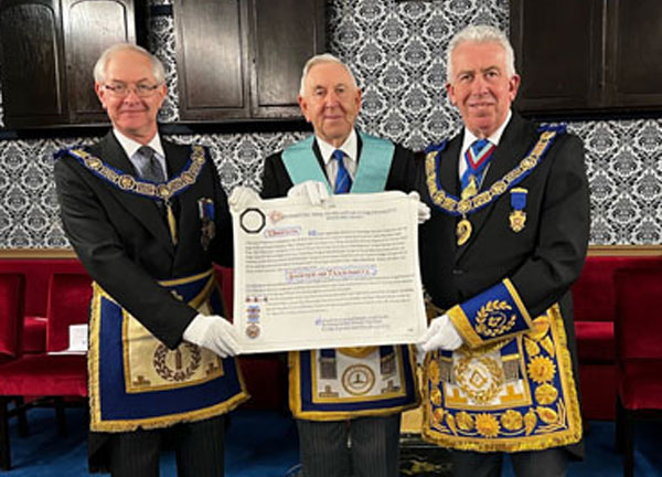 Pictured from left to right, are: Simon Duckworth, Ken Bradley and Mark Matthews with the certificate. Pictured from left to right, are: Simon Duckworth, Ken Bradley and Mark Matthews with the certificate.