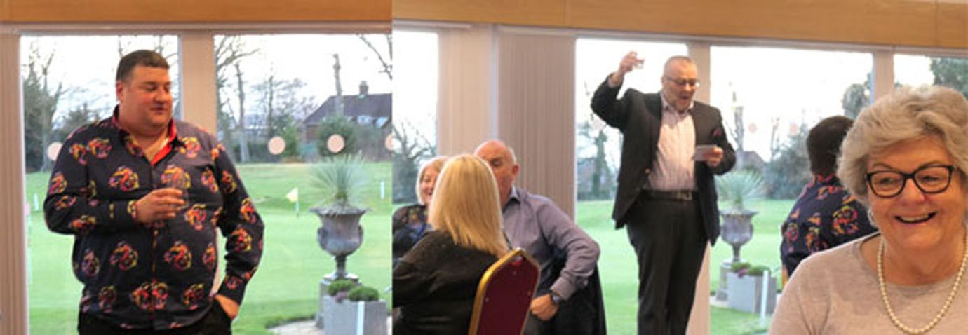 Pictured left: Stephen James Riley proposes the toast to the ladies. Pictured right: Stephen Joseph Riley sings the ladies’ song.