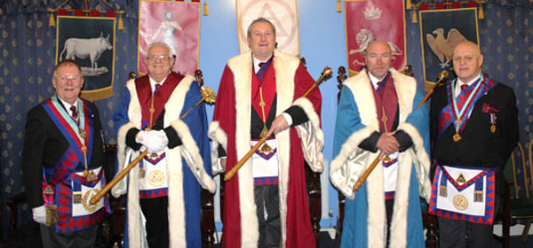 Three principals welcome Colin and David, pictured from left to right, are: Colin Rowling, Eric Palfreyman, Peter Casey, Colin Graham, David Atkinson. Three principals welcome Colin and David, pictured from left to right, are: Colin Rowling, Eric Palfreyman, Peter Casey, Colin Graham, David Atkinson.