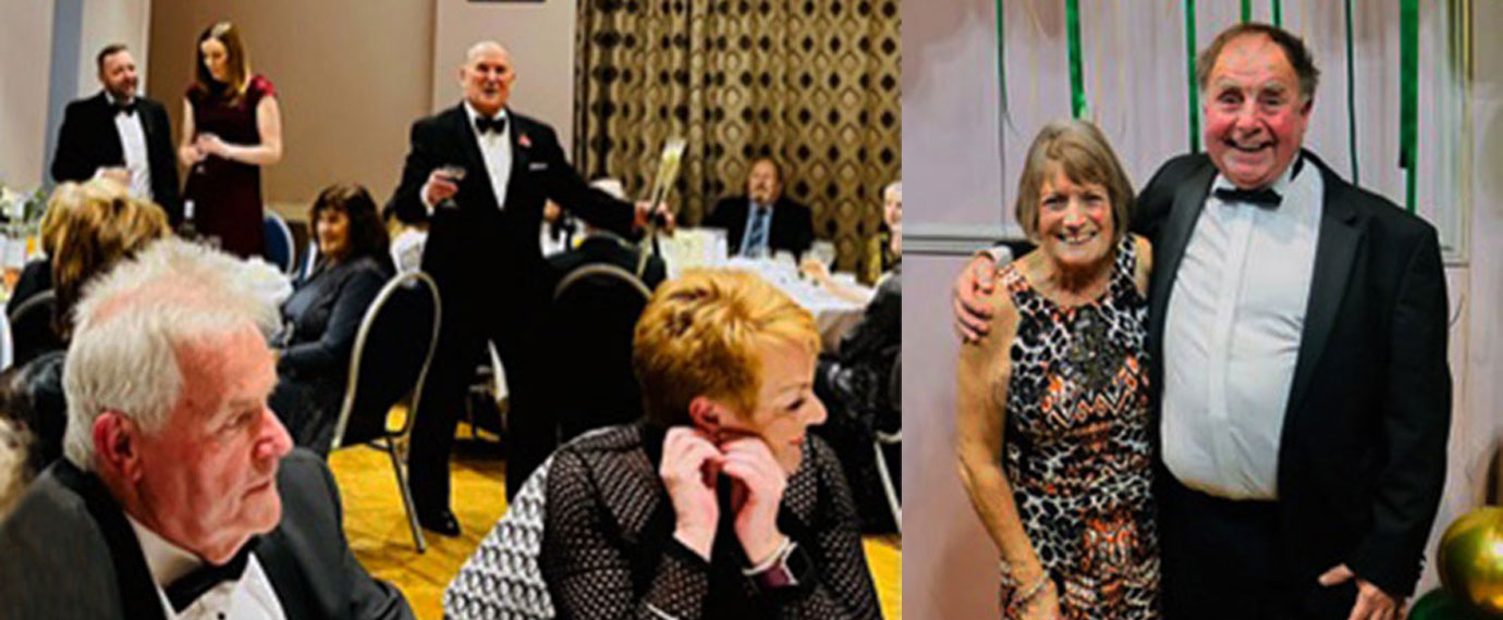Pictured left: Don Frasier singing the ‘ladies’ song’. Pictured right: Graham and Ann Chambers. 