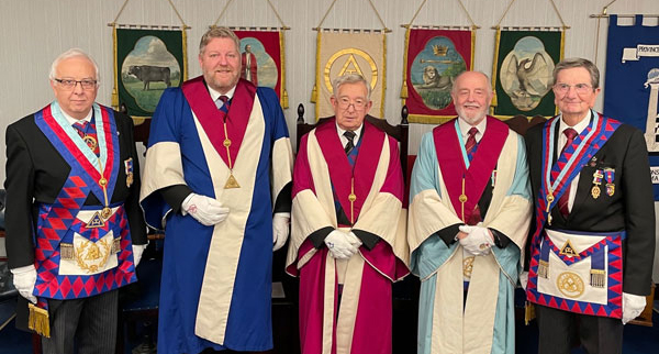 Pictured from left to right, are: Malcolm Alexander, Paul Joynson, Brian Rollins, Raymond Pye and Stanley Fairhurst.