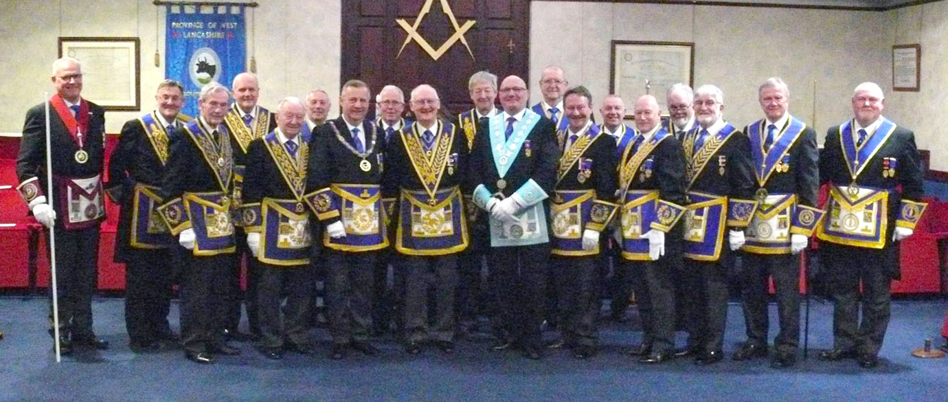 Ray with the grand and acting Provincial grand officers and the WM Ray with the grand and acting Provincial grand officers and the WM