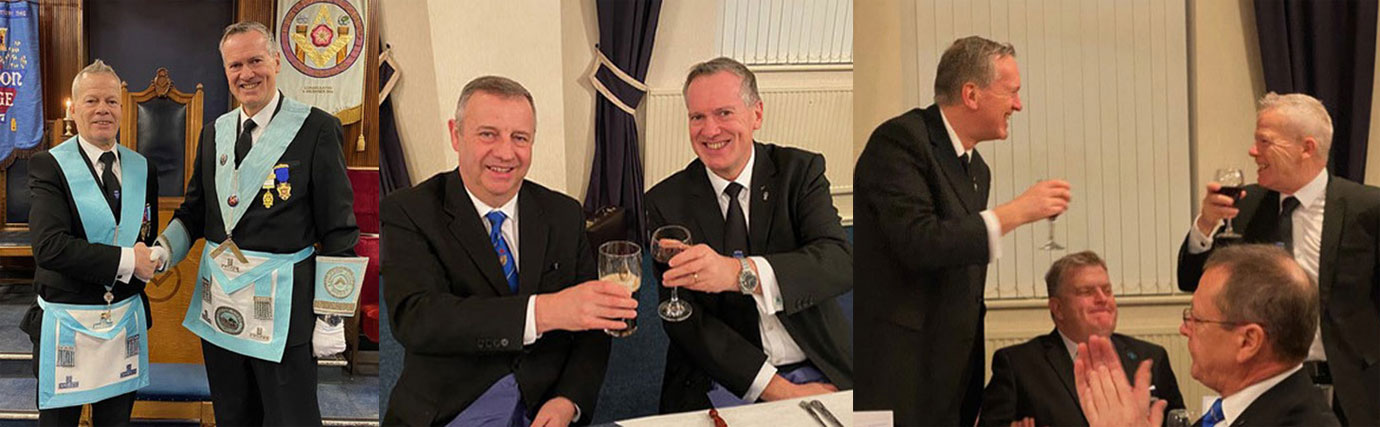 Pictured left: Philip Monks (left) congratulations his older brother Nigel Monks as Longton’s new master. Pictured centre: Peter Lockett (left) and Nigel Monks sharing a toast to each other’s health. Pictured right: Brothers Nigel (left) and Philip Monks in celebration of a successful evening. Pictured left: Philip Monks (left) congratulations his older brother Nigel Monks as Longton’s new master. Pictured centre: Peter Lockett (left) and Nigel Monks sharing a toast to each other’s health. Pictured right: Brothers Nigel (left) and Philip Monks in celebration of a successful evening.