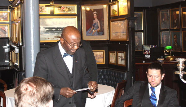 Sylvester During delivers a toast to the guests. Sylvester During delivers a toast to the guests.
