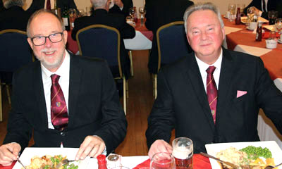 Grahame Whattam (left) with Steven Carr. Grahame Whattam (left) with Steven Carr.