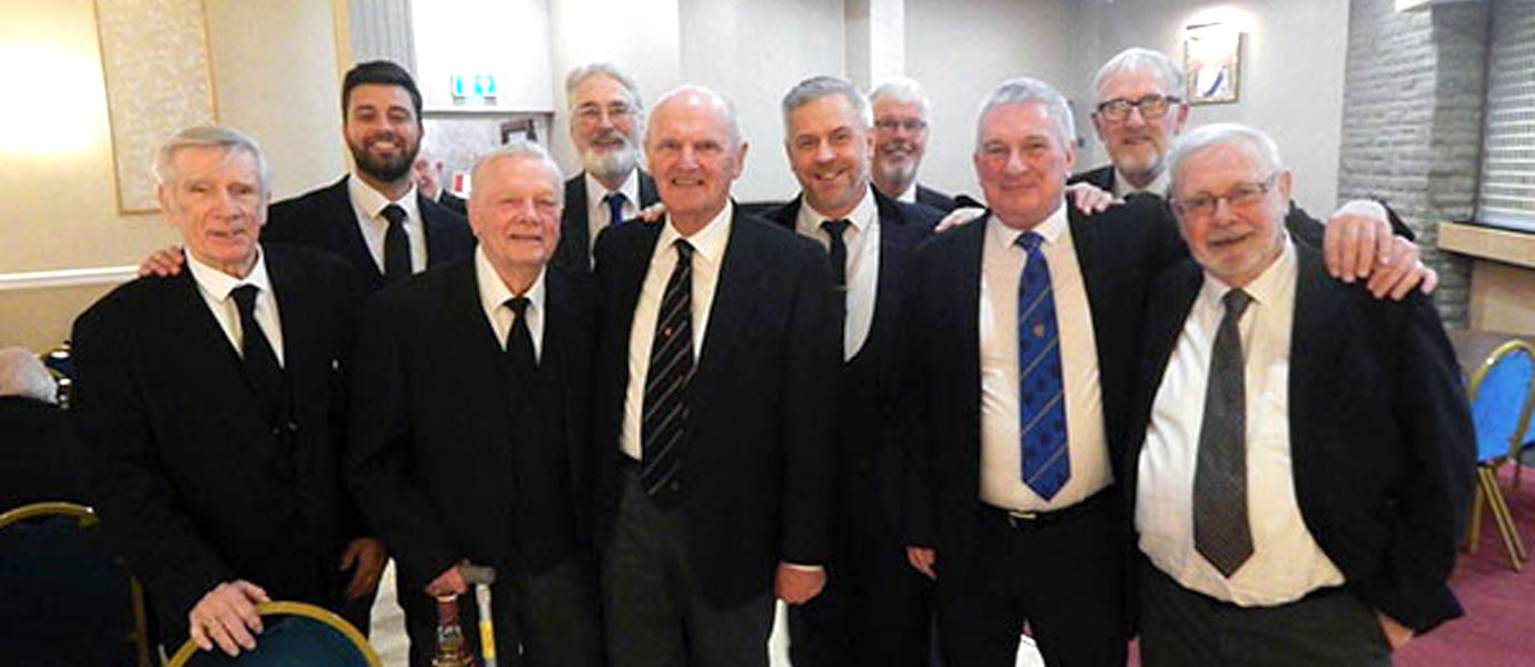 Ken with the brethren of Prospect Lodge. Ken with the brethren of Prospect Lodge.