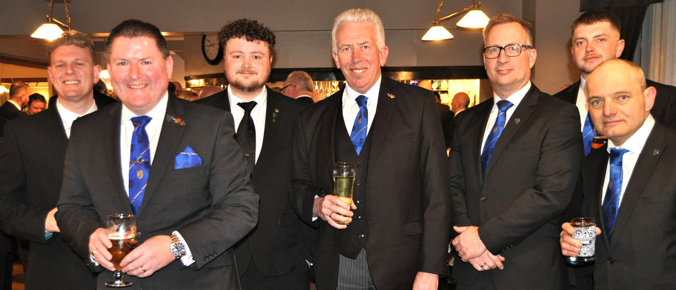Mark Matthews (centre) ready to share a tale with some of the younger brethren. Mark Matthews (centre) ready to share a tale with some of the younger brethren.