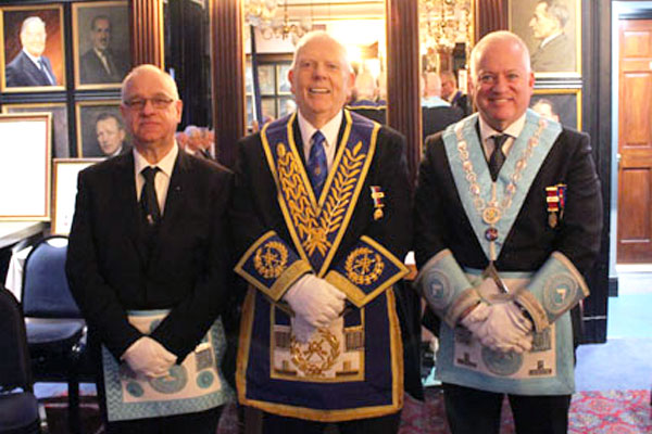 Pictured from left to right relaxed prior to the installation, are: Jim Ramsay, David Anderton and Andrew Ince.