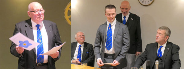 Pictured left: Hughie O’Neil proposes the toast to Ben. Pictured right: Ben replies to his toast. Pictured left: Hughie O’Neil proposes the toast to Ben. Pictured right: Ben replies to his toast.