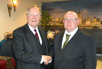 Colin Rowland congratulates Alan Sephton Colin Rowland congratulates Alan Sephton