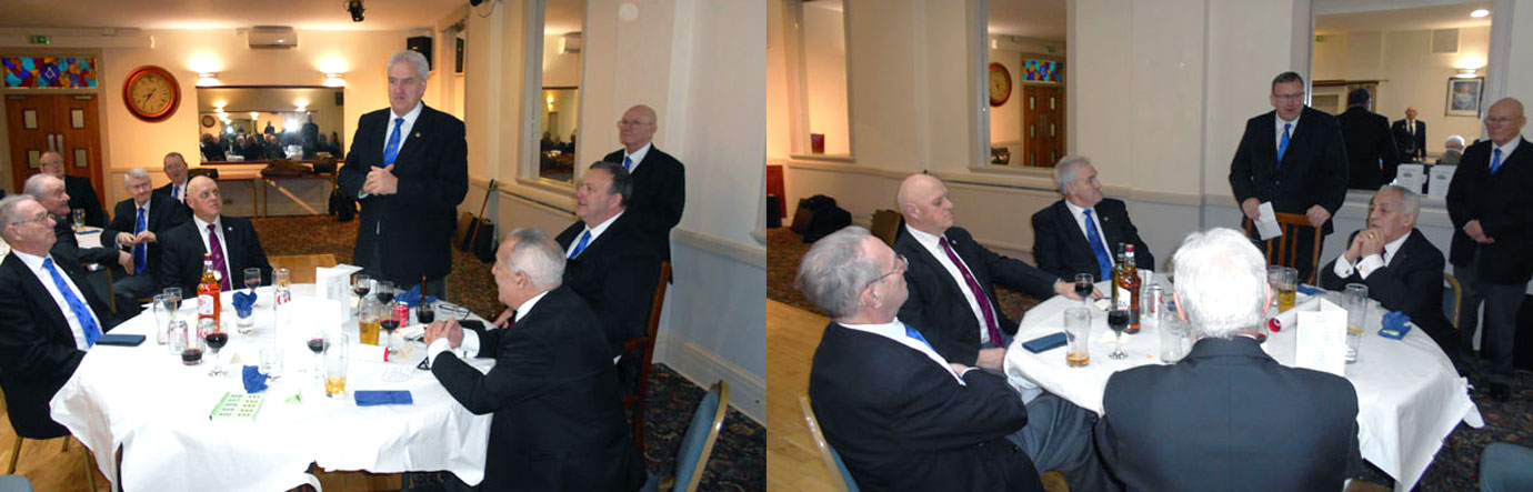 Pictured left: Andy giving his response to his toast. Pictured right: Graeme responding to his toast Pictured left: Andy giving his response to his toast. Pictured right: Graeme responding to his toast
